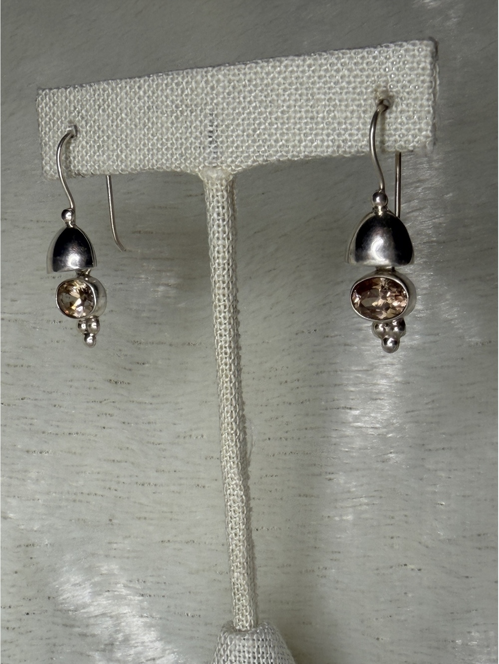 Silpada VERY RARE EHTF Sterling Silver & Bezel Set Citrine Earrings w0476